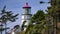 Historic Heceta Head Lighthouse, Oregon, blue sky background