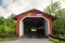 Historic Henry Bridge covered bridge seen from Bennington Vermont