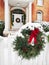 Historic home with Christmas decorations