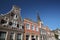 Historic house facades located along Noordeinde street in Monnickendam, North Holland, Netherlands