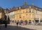 Historic houses surrounding Place de la Liberte in Sarlat la Caneda in Dordogne Department,
