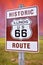 Historic Illinois Route 66 brown sign.