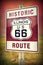 Historic Illinois Route 66 vintage sign.