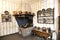 The historic kitchen with iron oven in the Goethe museum