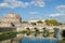 Historic Landmark architecture Eliyev build a bridge to the Castel Sant\'Angelo in Rome, on the banks of the Tiber River near the a