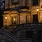 Historic lanterns at the back of the Berlin Dome at dusk