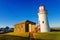 Historic lighthouse and cottage