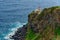 Historic lighthouse on the northeast coast of the island of SÃ£o Miguel in the Azores. Landmark .