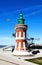 The historic lighthouse Pingelturm with its bell in Bremerhaven, Germany