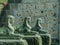 Historic looking sphinx statues in a line, egyptian art and culture