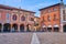 Historic mansions on Piazza della Vittoria, Lodi, Italy