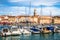 Historic mediterranean harbour at Croatian Island of Krk
