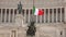 Historic Monument National Symbol Sculpture of Italy and Italian Flag in Rome