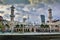 Historic mosque, Masjid Jamek at Kuala Lumpur, Malaysia at sunset