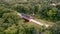 Historic Netcher road covered bridge in Ashtabula county Ohio, Aerial view