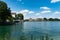 Historic old city of Konstanz in Germany with a great lakefront view on a beautiful summer day