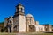 The Historic Old West Spanish Mission San Jose, Founded in 1720, San Antonio, Texas, USA. Showing dome, bell tower, and one of t