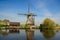 Historic old windmill in Kinderdijk, Netherlands