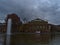 Historic opera house of Stuttgart, Germany, venue of Staatsoper and Ballet, on the shore of small lake with fountain.