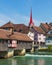 Historic part of the town of Bremgarten, Switzerland