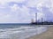 Historic Pleasure Pier on the gulf coast in Galveston, Texas