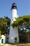 The historic and popular center, lighthouse and Duval Street in downtown Key West. Beautiful small town in Florida