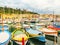 Historic port area of Nice. Fishing boats in the Port of Nice, France