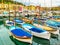 Historic port area of Nice. Fishing boats in the Port of Nice, France