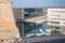 Historic port area with  promenade Esplanade J4 and a cube of the MuCEM in Marseille, France