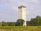 Historic quadrangular white water tower