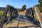 Historic rail bridge and Mount Ruapehu, New Zealand