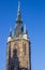 Historic red tower on the market square of Halle