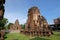 Historic remains of Wat Kamphaeng Laeng, an ancient Khmer temple in Phetchaburi, Thailand