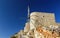 The historic remnants of traditional Cretan windmills on Las thi Plateau in Crete, Greece