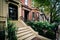 Historic residential buildings in Back Bay, Boston, Massachusetts.