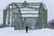 Historic and Restored Bridge After Major Snowstorm - Binghamton, New York