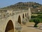 Historic roman bridge in Medellin, Badajoz - Spain