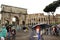 Historic Rome rainy day tourists Italy