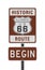 Historic Route 66 begin road sign
