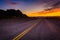 Historic Route 66 at sunset, in Oatman