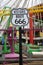 Historic Route 666. Satan`s Highway Sign. Highway 666. The Road to HELL! No Stop Signs, No Speed Limit.