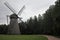 Historic rural wood Baltic windmill in Estonia