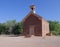 Historic rustic, adobe schoolhouse building at the Grafton ghost town which was built in 1886, Utah