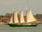 Historic schooner sailing in the York River Virginia