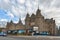 Historic Scottish Baronial style buildings of Old Surgical Hospital, now being restored for University of Edinburgh, Scotland, UK
