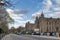 Historic Scottish Baronial style buildings of Old Surgical Hospital, now being restored for University of Edinburgh, Scotland, UK