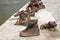 Historic sculpture - Shoes on the Danube in memory of the Jews k