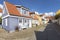 Historic small houses at the old town of Aalborg, Denmark