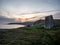 Historic sound mirror from the world wars, at the white cliffs of Dover in Kent