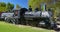 Historic Southern Pacific locomotive 9, built in 1909, and tender, on display in Laws, California